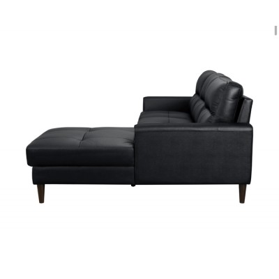 Sofa chaise longue droite Lewes 8566BLK (Noir)