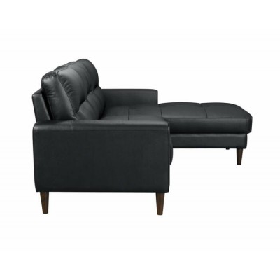 Sofa chaise longue droite Lewes 8566BLK (Noir)