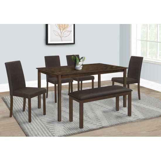 Ensemble table, un banc et quatre chaises I1302-I1303-I1303-I1305 (Espresso)