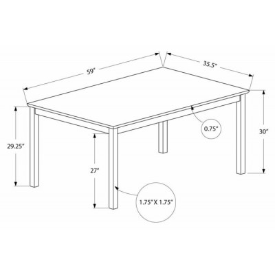 Ensemble table, un banc et quatre chaises I1302-I1303-I1303-I1305 (Espresso)