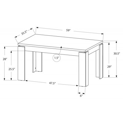 Table salle à manger 36"x60" I1088