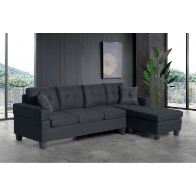 Sofa chaise longue T1239 (Noir)