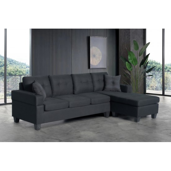 Sofa chaise longue T1239 (Noir)