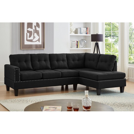 Sofa sectionnel reversible T1234 (Noir)