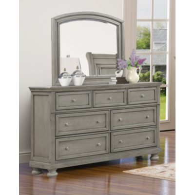Bureau double avec miroir Charley (Gris)