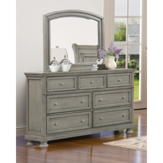 Bureau double avec miroir Charley (Gris)