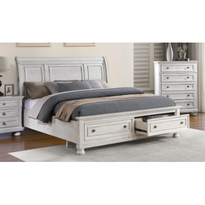 Lit Queen 60'' Charley (Blanc Antique)