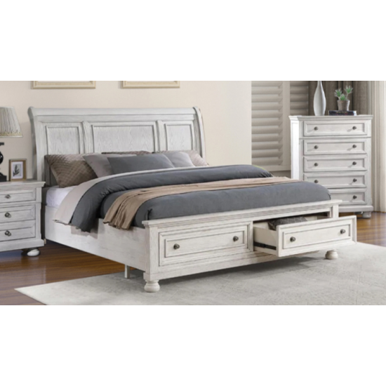 Lit Queen 60'' Charley (Blanc Antique)