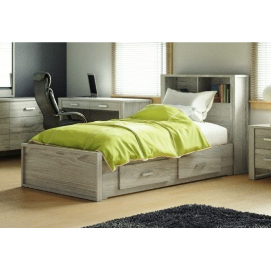 Lit simple avec rangement 5258 (Cendré)