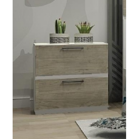 Table de chevet 9490 (Blanc/Grisaille)