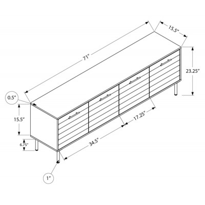 Meuble audio-video 72"L I2727