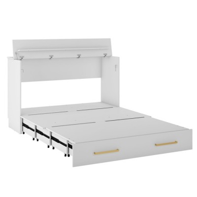 Lit Cabinet Queen Triade avec matelas (Blanc) C6011.92.UK+MATQ1.8D