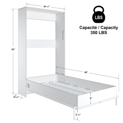 Lit simple escamotable James (Noir) 1822.89.AK