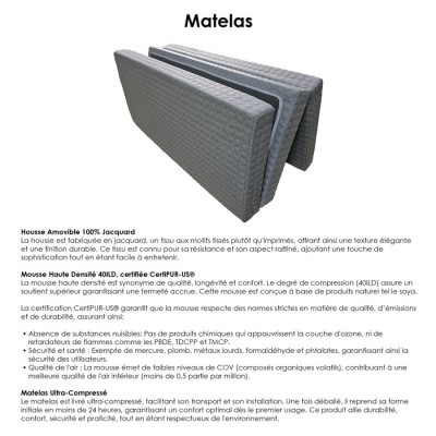 Matelas queen 3 sections 