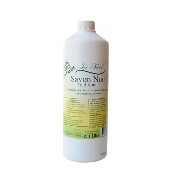 Savon Noir liquide 1L - Multiusage - nettoyage et protection des sols - Parfum de lavandin
