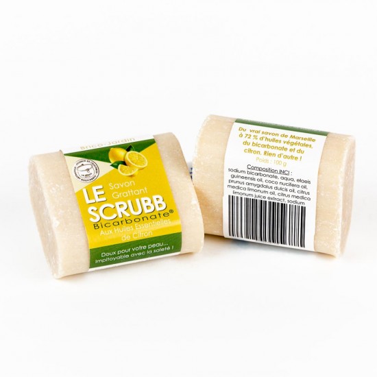 Barre de savon Cuisine-Brico-jardin "LE SCRUBB" 100g - Huile Essentielle Citron