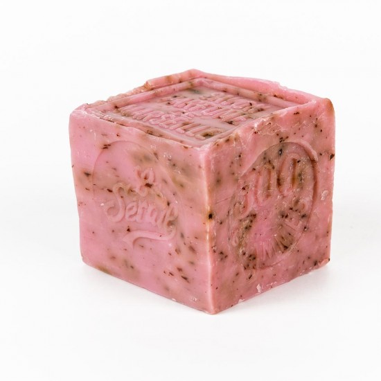 Cube de savon de Marseille 300g - Pétales de rose broyées