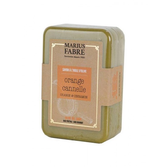 Barre de Savon de Marseille à l'huile d'olive 250g - Cannelle et aux écorces d'orange