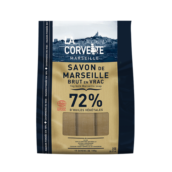 Barre de savon de Marseille en vrac 10x100g Olive - La Corvette
