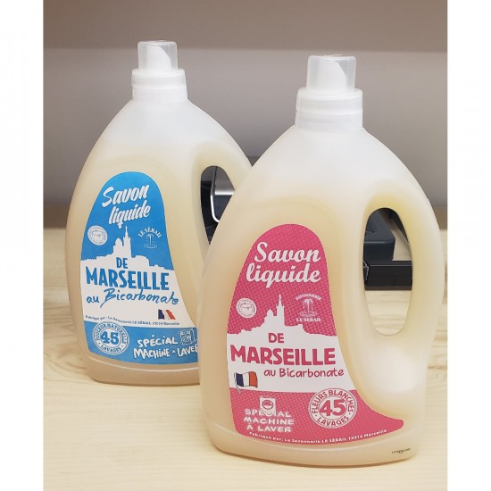 Savon liquide de Marseille spéciale machine a laver 3L - Fleurs Blanches