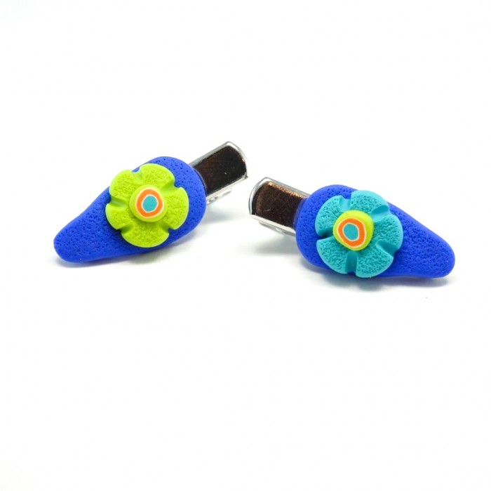 Mini-clip fleur colorée 