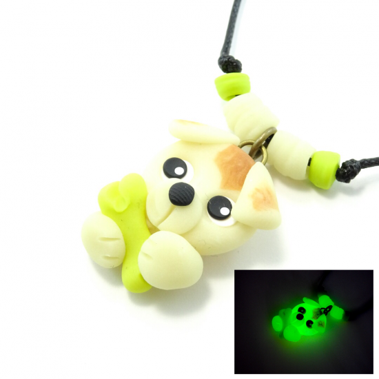 Luminescent : collier chien vert-lime
