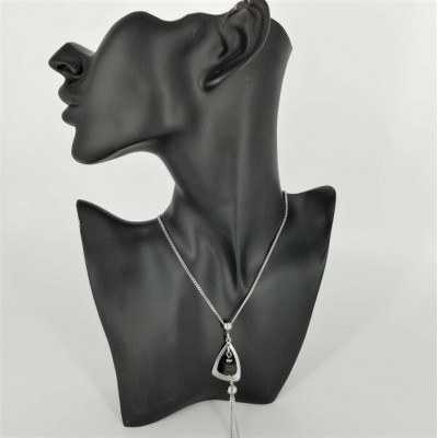 Collier DIFFUSEUR AVEC PIERRE DE LAVE CARRÉ  en acier inoxydable