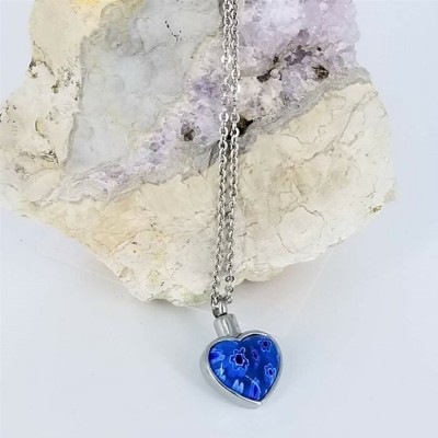 Collier URNE-CENDRE Coeur BLEU