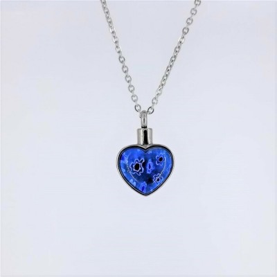 Collier URNE-CENDRE Coeur BLEU