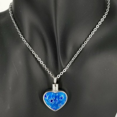 Collier URNE-CENDRE Coeur BLEU