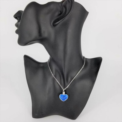 Collier URNE-CENDRE Coeur BLEU