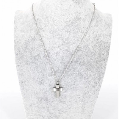 Collier URNE-CENDRE Croix brossé