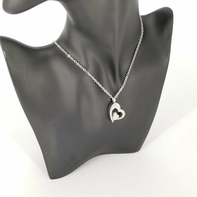 Collier URNE-CENDRE Double Coeur