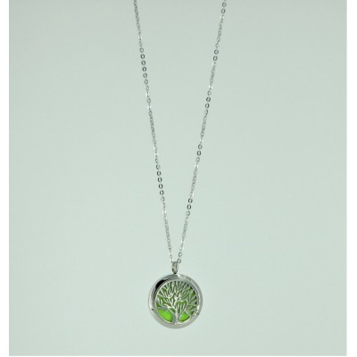 Collier DIFFUSEUR avec pendentif Arbre de Vie  en acier inoxydable