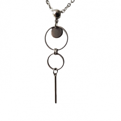 Collier court avec pendentif ANNEAU en Acier inoxydable