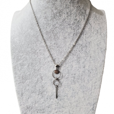 Collier court avec pendentif ANNEAU en Acier inoxydable