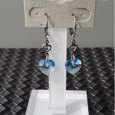 Boucles d'oreilles MOIS DE NAISSANCE avec COEUR SWAROVSKI  