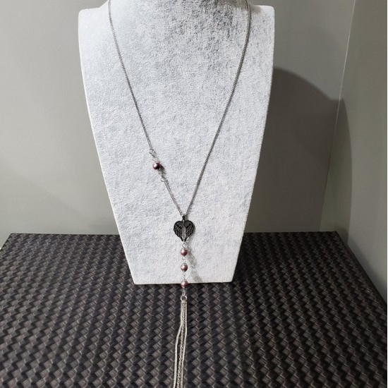 Collier AILES D'ANGE et perle Swarovski BOURGOGNE