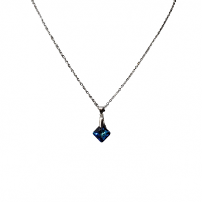 Collier court  CARRÉ SWAROVSKI  Bleu Malibu