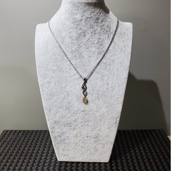 Collier court  INFINI AVEC CRISTAL SWAROVSKI  beige