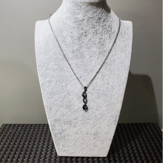 Collier court  INFINI AVEC CRISTAL SWAROVSKI  Charcoal