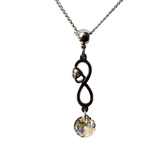 Collier court  INFINI AVEC CRISTAL SWAROVSKI  cristal AB