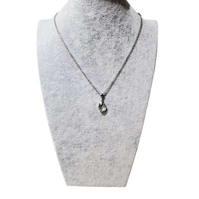 Collier court GOUTTE Crystal Swarovski en Acier Inoxydable ,Cristal