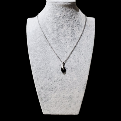 Collier court GOUTTE Crystal Swarovski en Acier Inoxydable ,NOIR