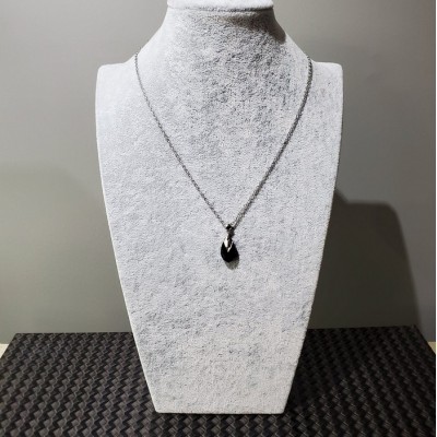 Collier court GOUTTE Crystal Swarovski en Acier Inoxydable ,NOIR