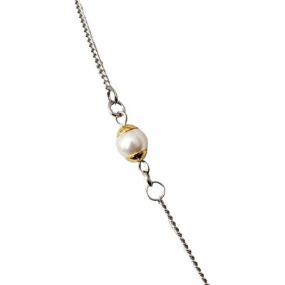 Collier CLE DE SOL et perle Swarovski blanche