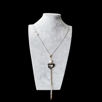 Collier CLE DE SOL et perle Swarovski blanche