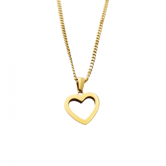 Collier pendentif COEUR acier inoxydable OR