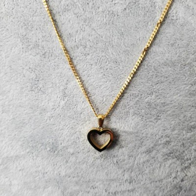 Collier pendentif COEUR acier inoxydable OR