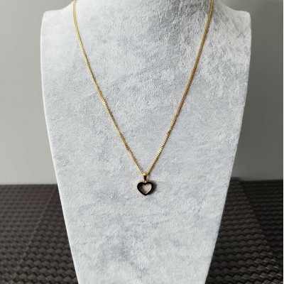 Collier pendentif COEUR acier inoxydable OR